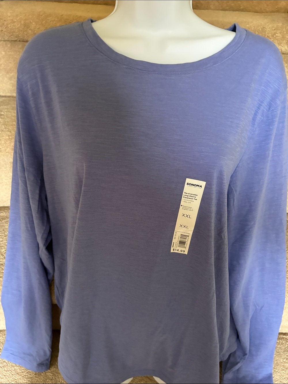 NWT Sonoma Lavender Crewneck Long-Sleeve Tee in XXL